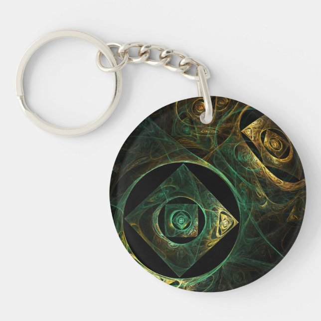 Magical Vibrations Abstract Art Key Ring (Front)