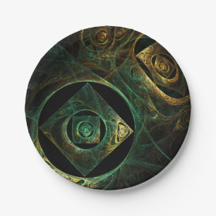 Magical Vibrations Abstract Art Paper Plate