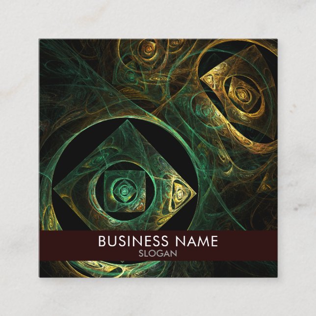 Magical Vibrations Abstract Art Professional Square Business Card (Front)