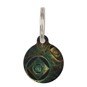 Magical Vibrations Abstract Art Round Pet Tag