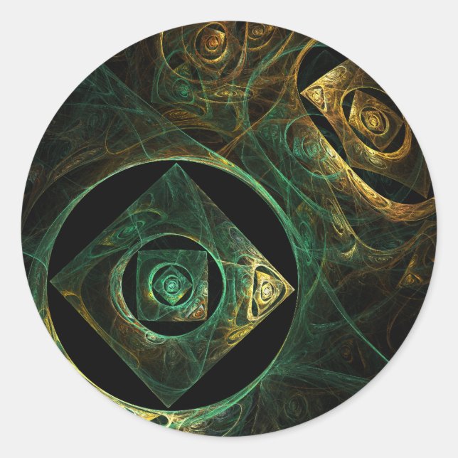 Magical Vibrations Abstract Art Round Sticker (Front)