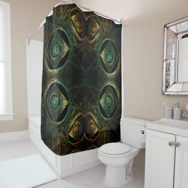 Magical Vibrations Abstract Art Shower Curtain (In Situ)