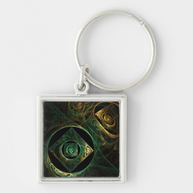 Magical Vibrations Abstract Art Small Key Ring (Front)
