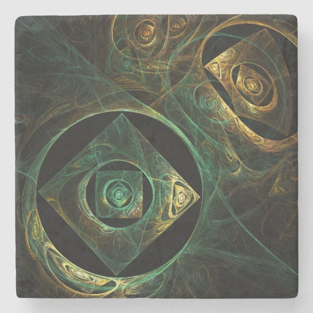 Magical Vibrations Abstract Art Stone Coaster (Front)