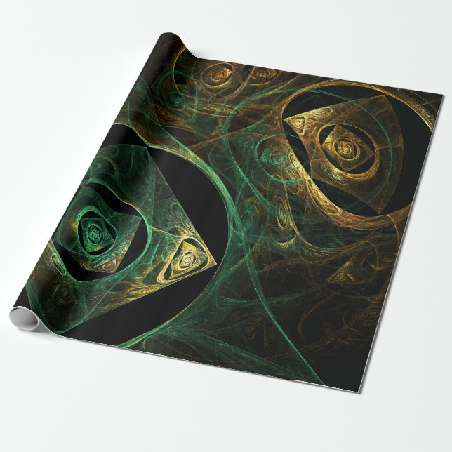 Magical Vibrations Abstract Art Wrapping Paper (Unrolled)