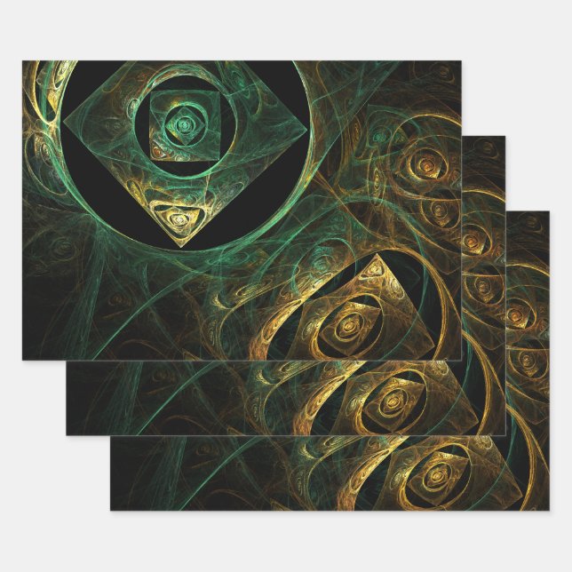 Magical Vibrations Abstract Art Wrapping Paper Sheet (Set)