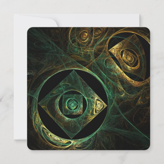Magical Vibrations Abstract Fractal Art Design Invitation (Front)