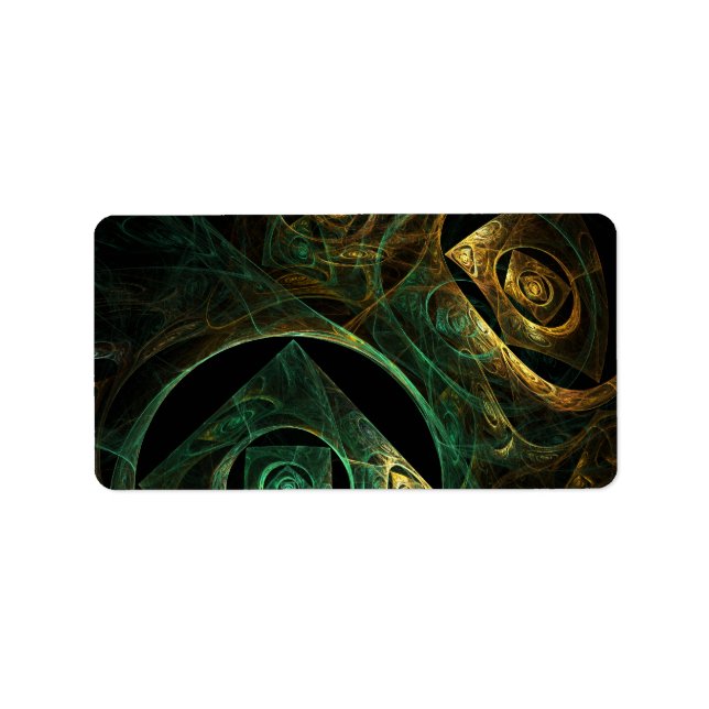 Magical Vibrations Abstract Fractal Art Design Label (Front)
