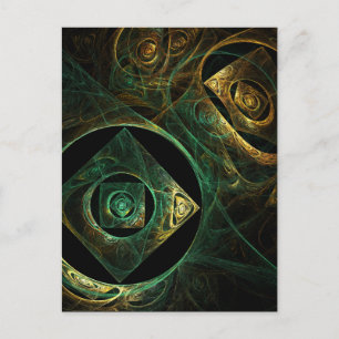 Magical Vibrations Abstract Fractal Art Design Postcard
