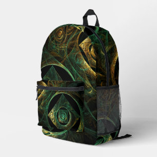 Magical Vibrations Abstract Fractal Art Design Printed Backpack