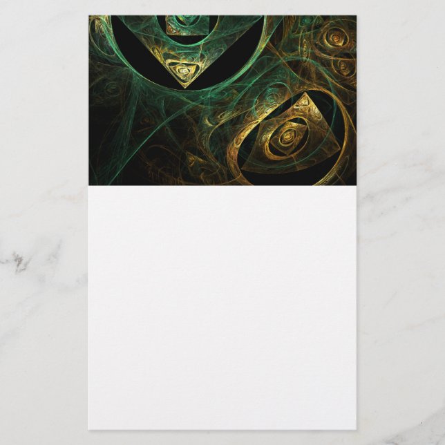 Magical Vibrations Abstract Fractal Art Design Stationery (Front)