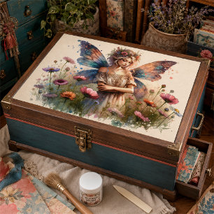 Magical Vintage Bohemian Flower Fairy, Decoupage Tissue Paper