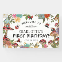 Magical Watercolor Cute Ladybug Girls Birthday