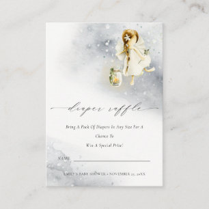 Magical Watercolor Fairy Diaper Raffle Baby Shower Enclosure Card