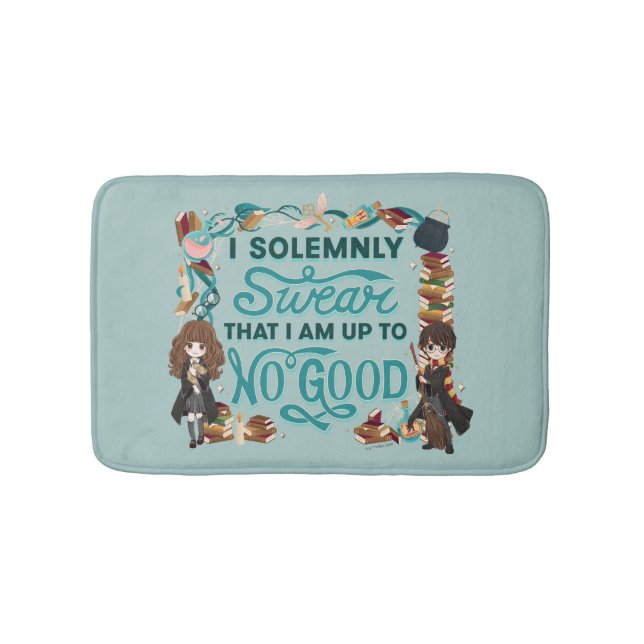 Magical Watercolor "I Solemnly Swear" Bath Mat (Front)