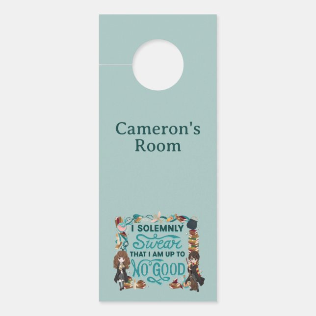 Magical Watercolor "I Solemnly Swear" Door Hanger (Front)