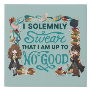 Magical Watercolor "I Solemnly Swear" Faux Canvas Print