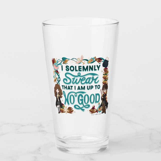 Magical Watercolor "I Solemnly Swear" Glass (Front)