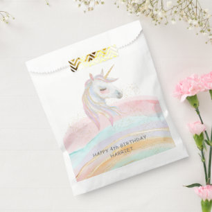 Magical Watercolor  Rainbow Unicorn Birthday Favour Bags