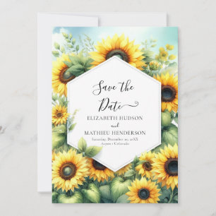 Magical Watercolor Sunflower Wedding Save The Date