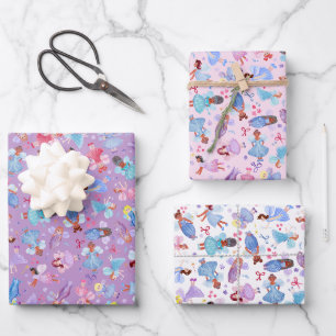 Magical Watercoloured Fairies Wrapping Paper Sheet