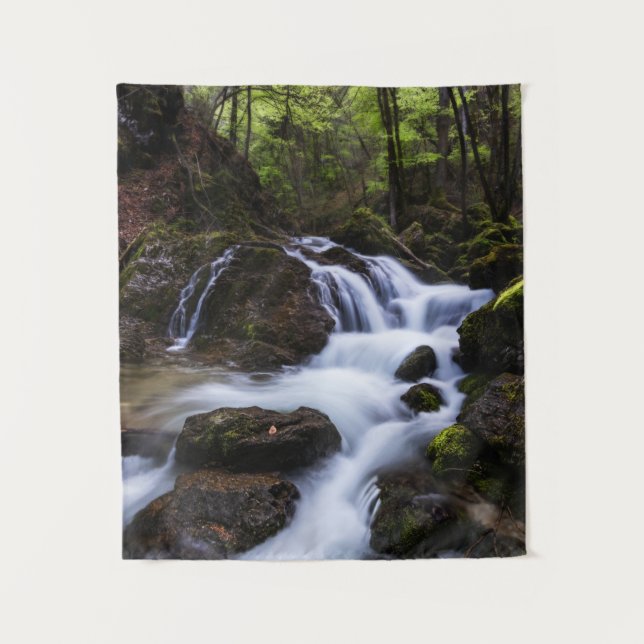 Magical waterfall in gorge Hell Tapestry (Front)