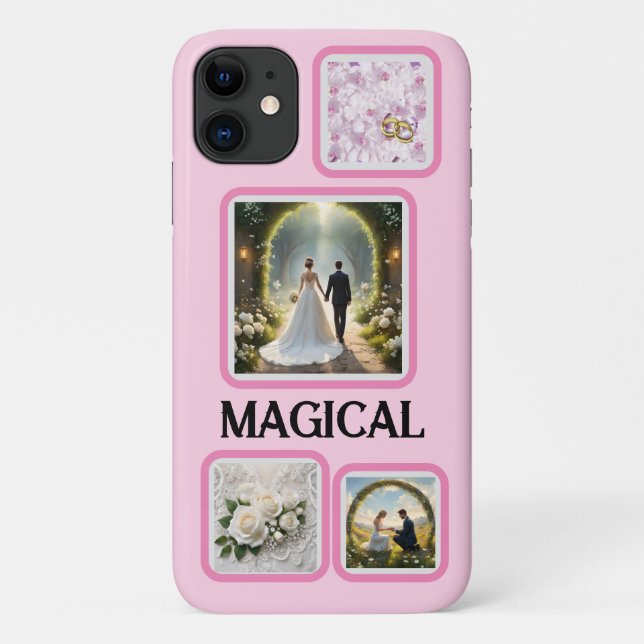 Magical Wedding Four Picture Template, Case-Mate iPhone Case (Back)