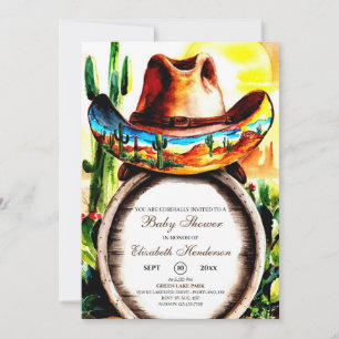 Magical Western Hat Cowboy Baby Shower Invitation