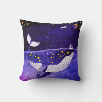 Magical Whale: Dark Ocean Night Cushion