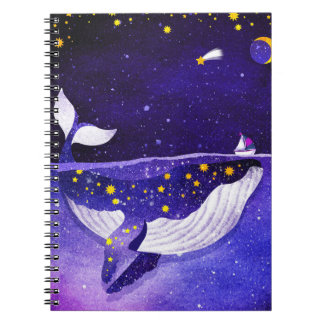 Magical Whale: Dark Ocean Night Notebook