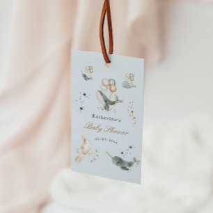Magical Whales Balloons Baby Shower Gift Tags