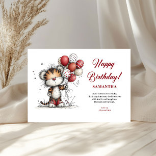 Magical whimsical animals birthday style kids card