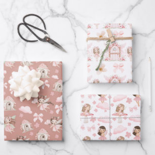 Magical Whimsical Cute Fairies Wrapping Paper Sheet