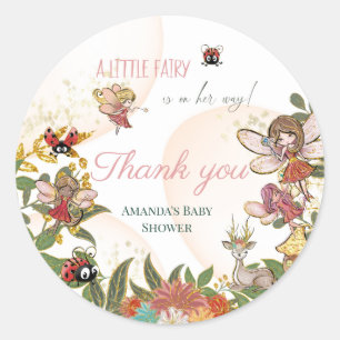 Magical Whimsical Enchanted Forest Fairy Ladybug Classic Round Sticker