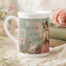 Magical Whimsical Fairy & Flower Garden with Quote