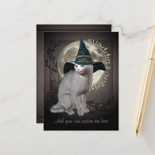 Magical White Cat Postcard