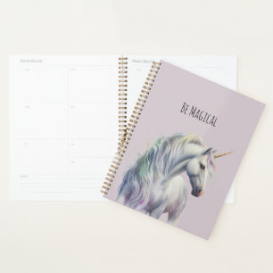Magical White Gold Horn Unicorn  Planner