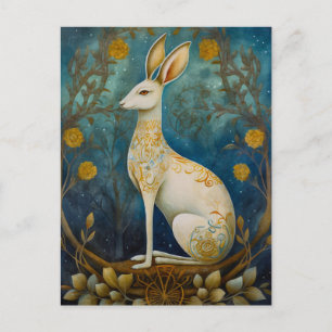 Magical White Hare Postcard