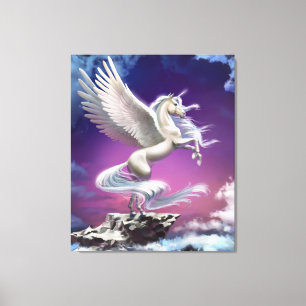 Magical White Unicorn Fantasy Canvas Print