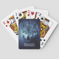Magical Wild Wolf with Amazing Blue Eyes