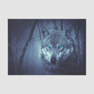Magical Wild Wolf with Amazing Blue Eyes Tissue Paper