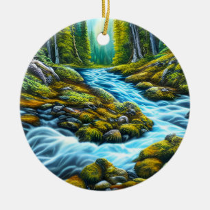 Magical Wilderness Bubbling Brook Ceramic Tree Decoration