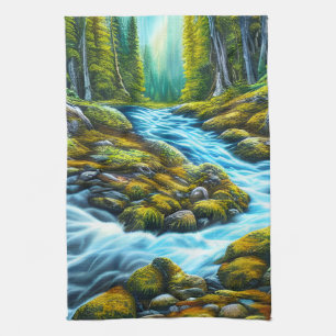 Magical Wilderness Bubbling Brook Tea Towel