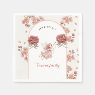 Magical wildflower Fairy Garden 5th birthday Napkin