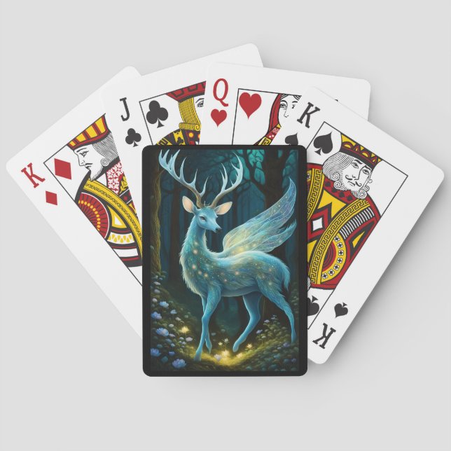 Magical Winged Deer Playing Cards (Back)