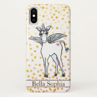 Magical winged Unicorn with golden star accents