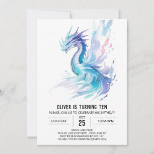 Magical Wings and Scales Birthday Invitation