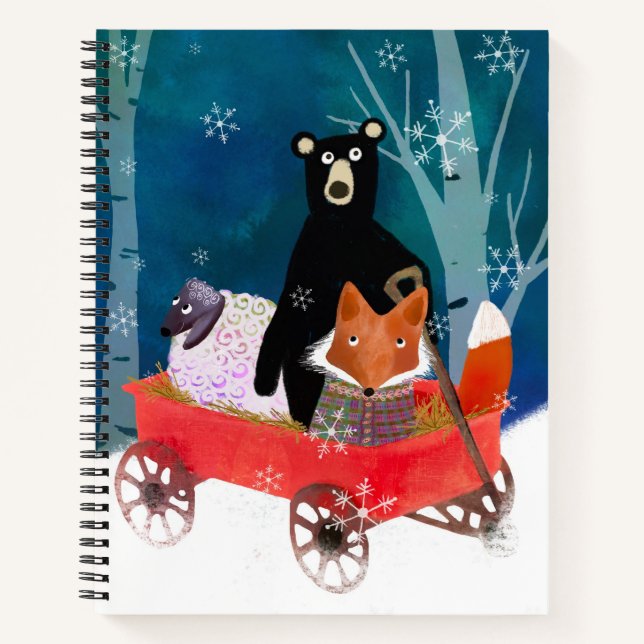 Magical Winter Animal Friends Sketch Notebook (Front)