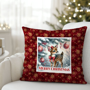 Magical Winter Deer Soft Forest Gift Christmas  Cushion