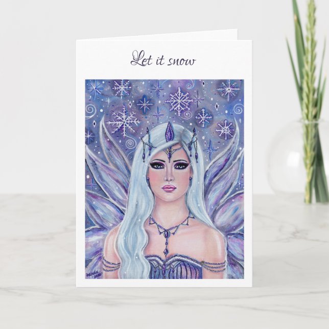 Magical winter fairy by Renee Lavoie Holiday Card (Front)
